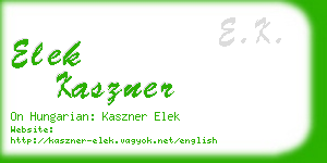 elek kaszner business card